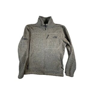 The North Face Men's Full Zip Fleece Jacket VAIL Embroidered Sleeve Taupe, Sz: M